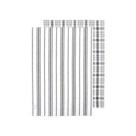 MUkitchen Farmhouse Weave 100% Cotton Kitchen Towels - Stainless, 19" x 28", 2 Count-813278028474-LR-335010-1-LR eShop