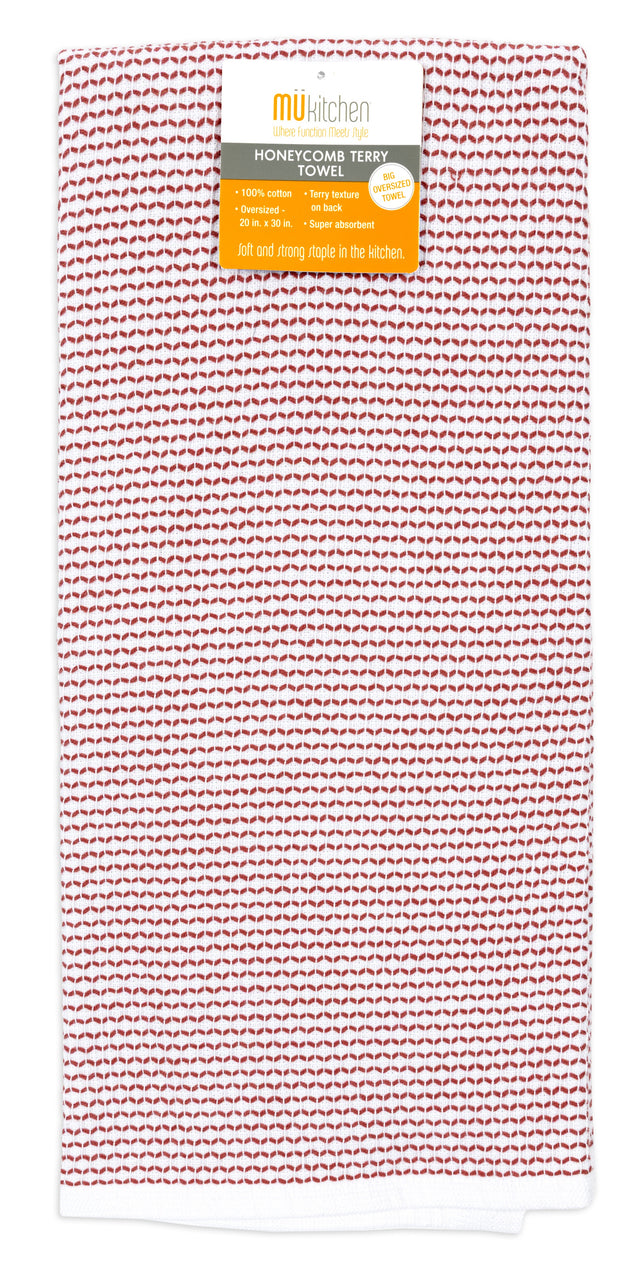 MÜkitchen Honeycomb Terry Towel - 20 x 30", Brick-810042573062-LR-342274-1-LR eShop