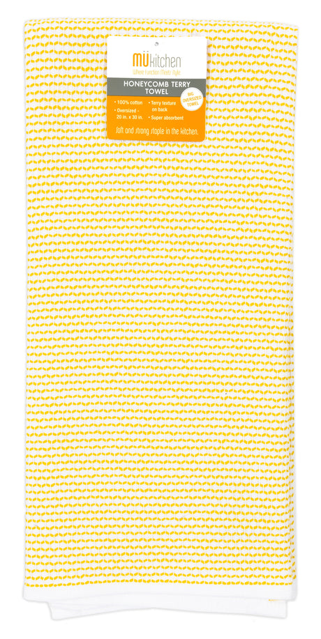 MÜkitchen Honeycomb Terry Towel - 20 x 30", Lemon-810042570375-LR-342276-1-LR eShop