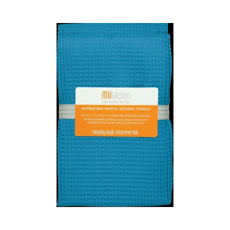 MUkitchen Microfiber Waffle Dishtowel - Sea Blue, 17" x 25.5", 2 Count-811700012442-LR-316008-1-LR eShop