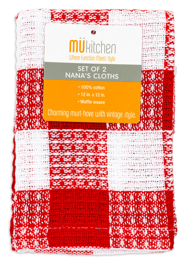 MUkitchen Nanas Vintage Dish Cloth Set of 2- Crimson Red-810042575929-LR-350805-1-LR eShop