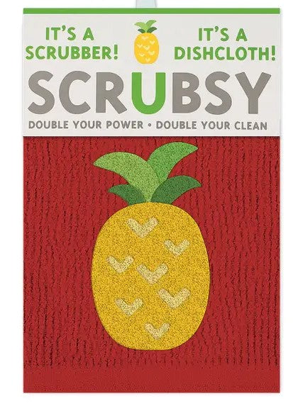MÜkitchen Scrubsy 12"x12" 100% Cotton Dishcloth & Scrubber - Pineapple-813278023462-LR-315990-1-LR eShop