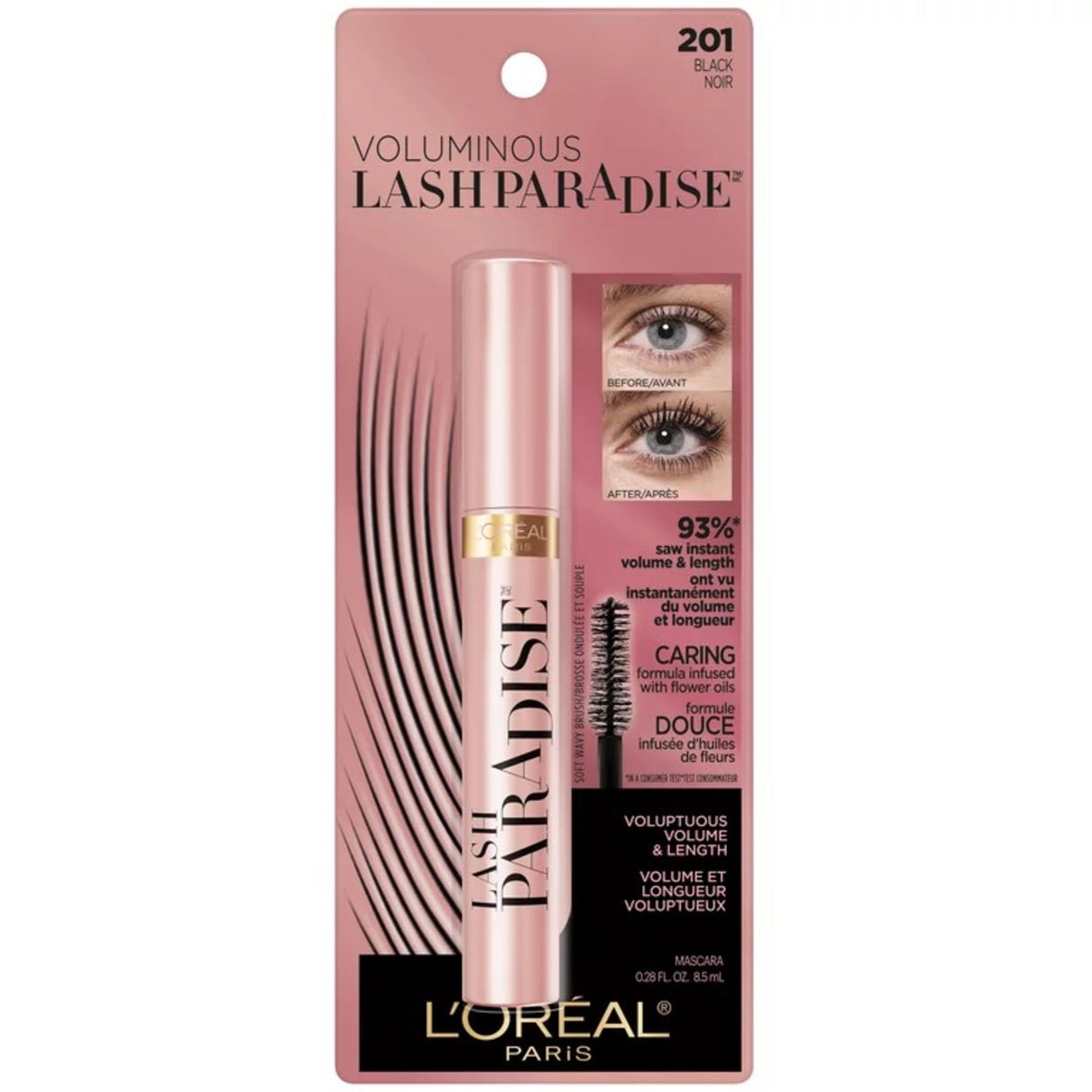 L'Oreal Paris Voluminous Lash Paradise Mascara, Black, 0.28 fl. oz.