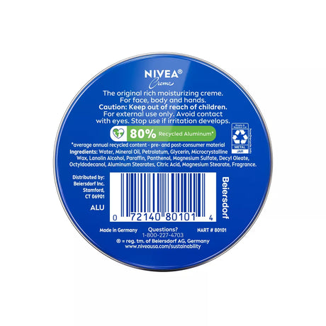 NIVEA Creme Moisturizing Body, Hand and Face Cream in Classic Tin - Fresh, 1 oz-072140801014-LR-252111-2-LR eShop