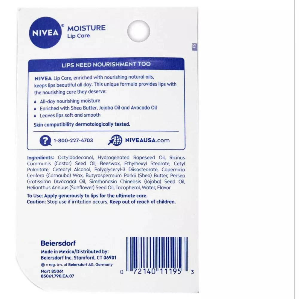 NIVEA Lip Moisture Balm Stick, 0.17 oz-072140111953-LR-362707-2-LR eShop