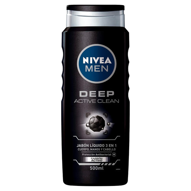 NIVEA Men Deep Active Clean Body Wash - Charcoal, 16.9 oz-072140018023-LR-362637-1-LR eShop