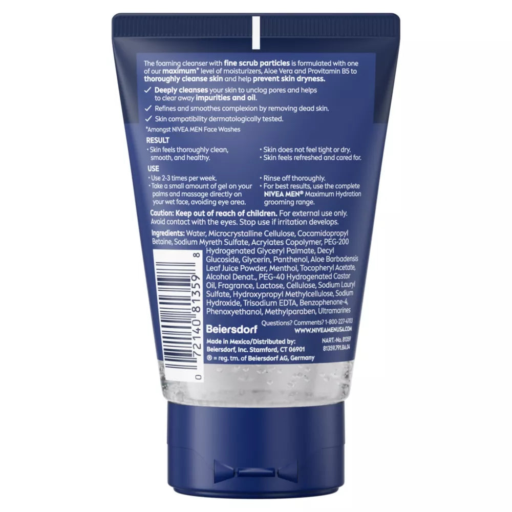 NIVEA MEN Maximum Hydration Deep Cleaning Face Scrub, 4.4 oz-072140813598-LR-362709-14-LR eShop