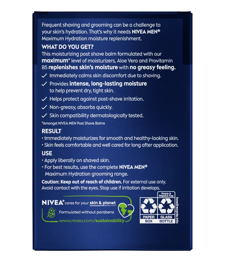 NIVEA MEN Maximum Hydration Post Shave Balm, 3.3 oz-072140813000-LR-362724-2-LR eShop