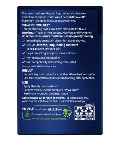 NIVEA MEN Maximum Hydration Post Shave Balm, 3.3 oz-072140813000-LR-362724-2-LR eShop
