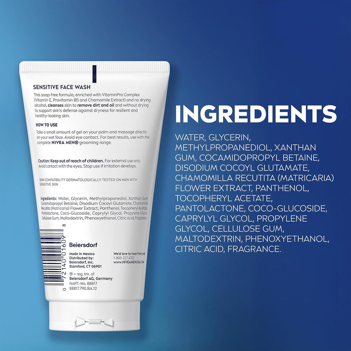 NIVEA MEN Sensitive Face Wash, 5 oz-072140016098-LR-362729-10-LR eShop