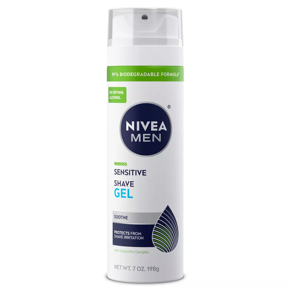 NIVEA MEN Sensitive Skin Shaving Gel with Vitamin E, 7 oz-072140817404-LR-362733-1-LR eShop