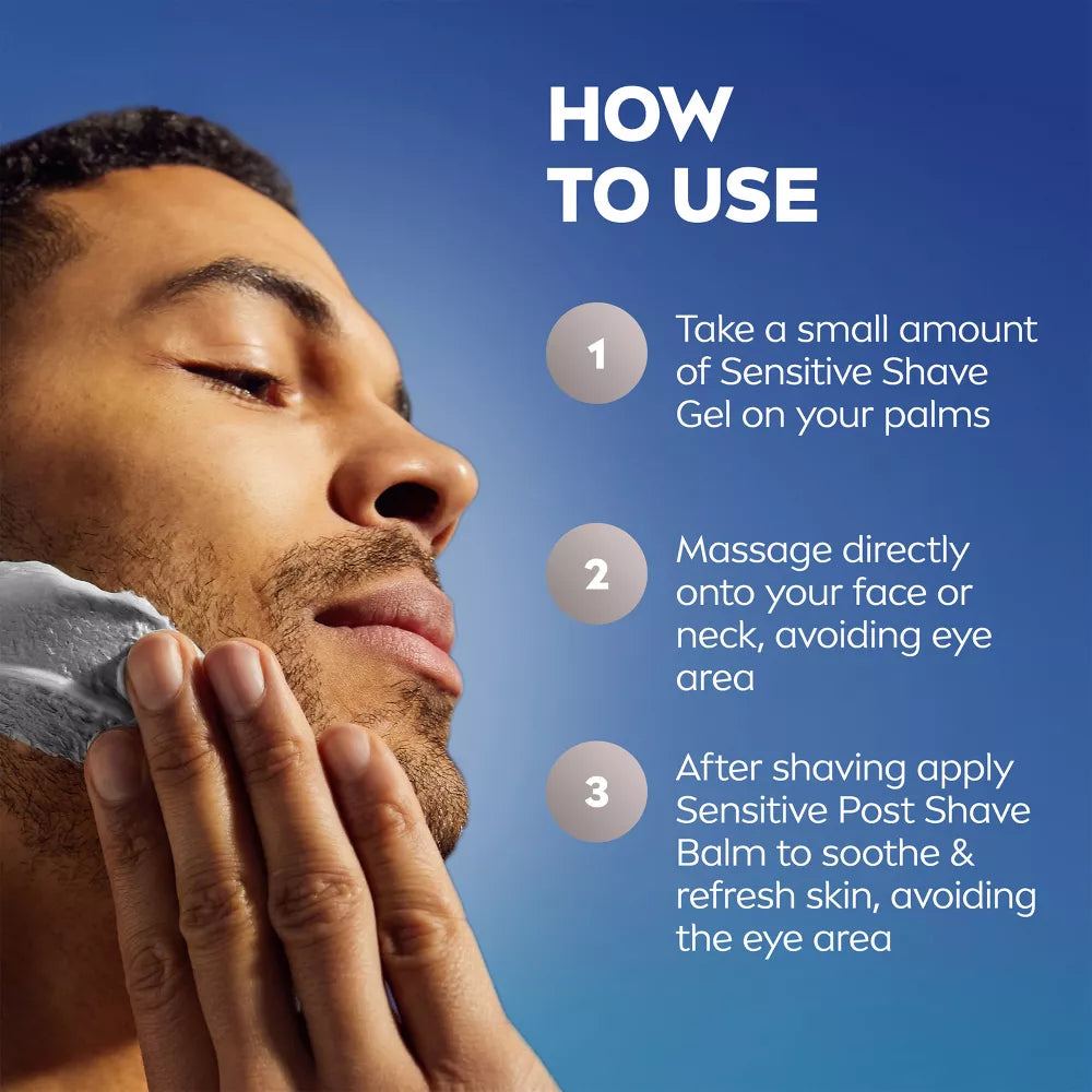 NIVEA MEN Sensitive Skin Shaving Gel with Vitamin E, 7 oz-072140817404-LR-362733-9-LR eShop