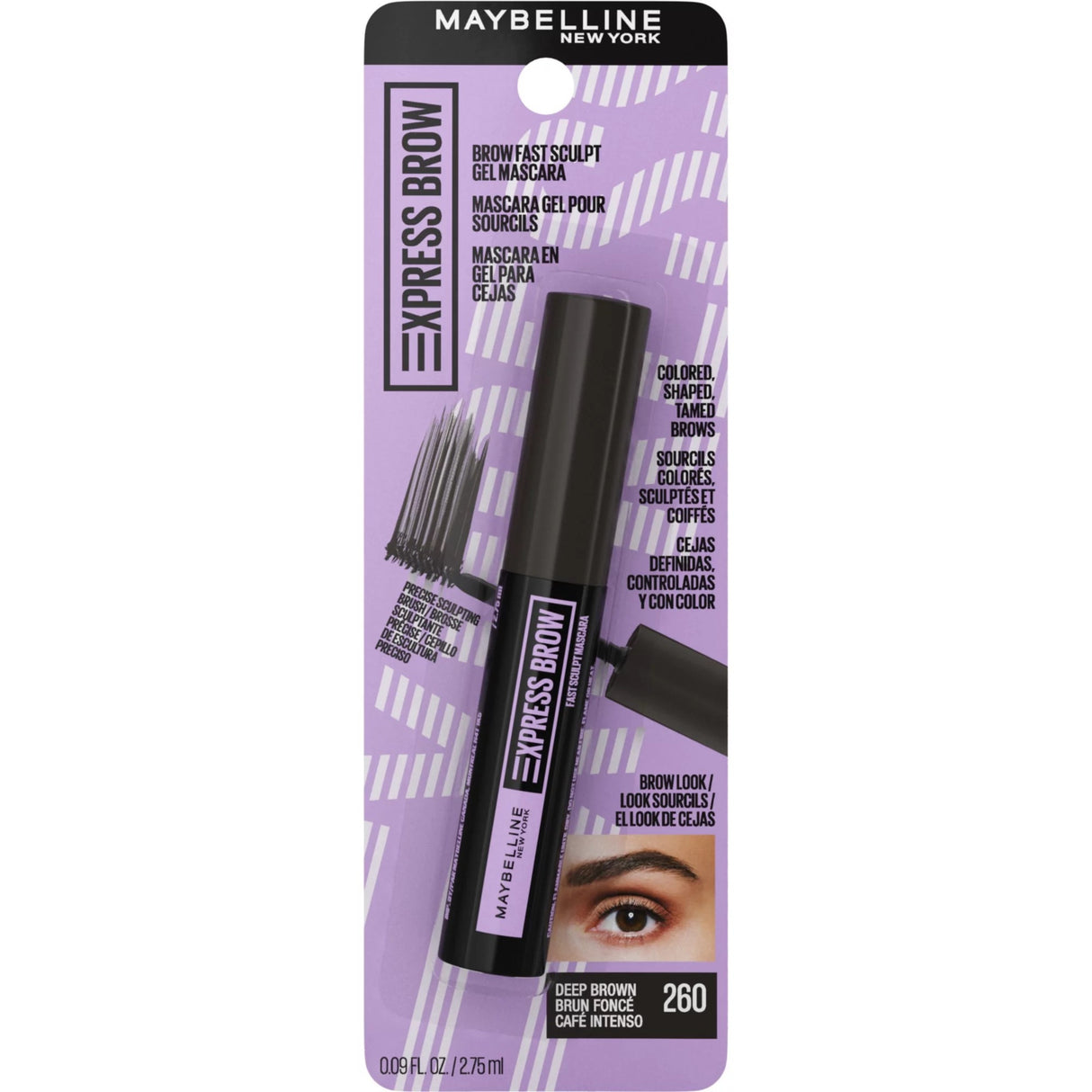 Maybelline Brow Fast Sculpt, Shapes Eyebrows, Eyebrow Mascara Makeup, Deep Brown, 0.09 fl. oz.