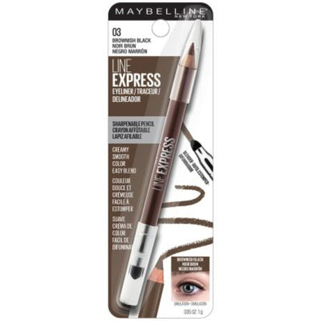 Maybelline Line Express Sharpenable Wood Pencil Eyeliner, Brownish Black