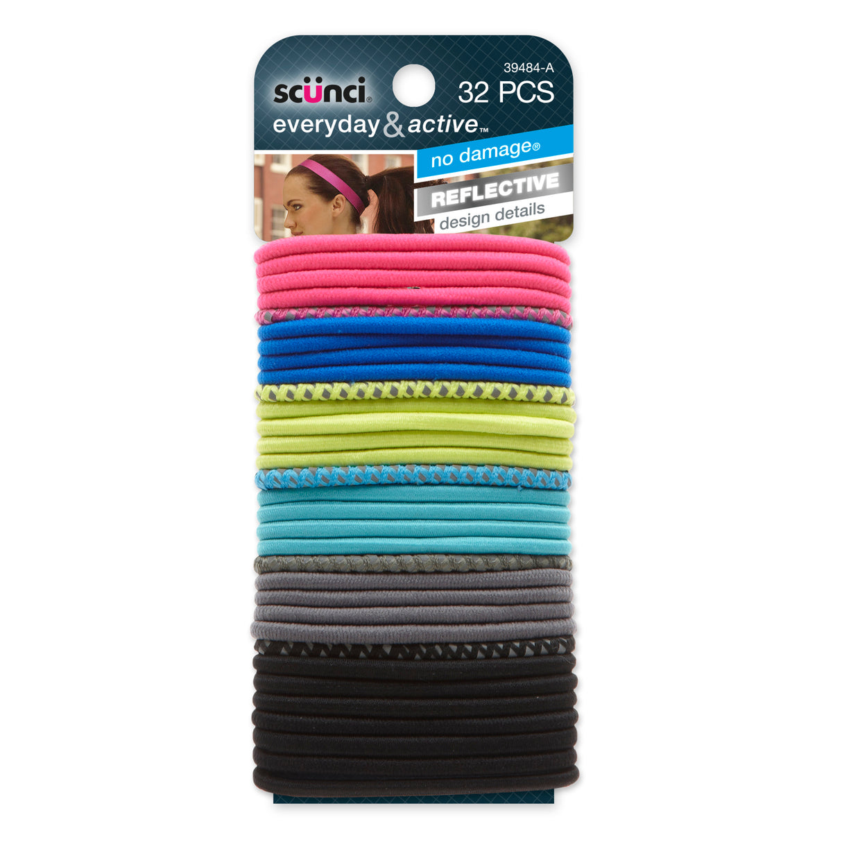 Scünci Everyday and Active No Damage Reflective/Solid Elastics ,32 CT