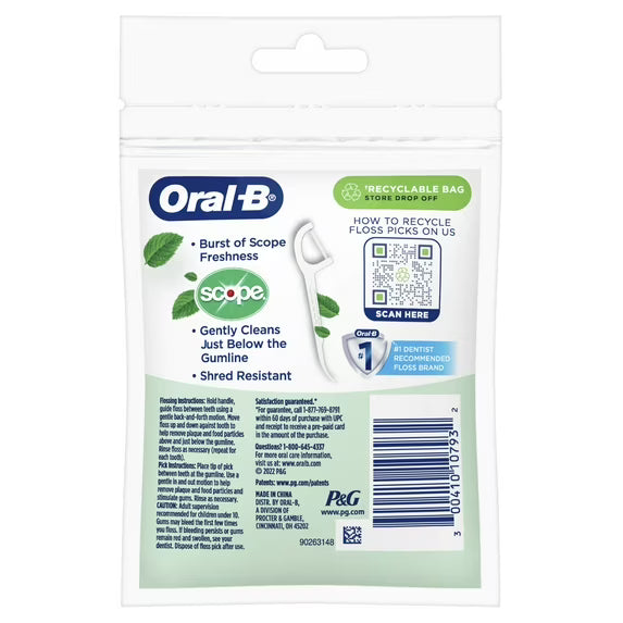 Oral-B Burst of Scope Dental Floss Picks, Fresh Mint, 30 ct-300410107932-LR-363678-3-LR eShop