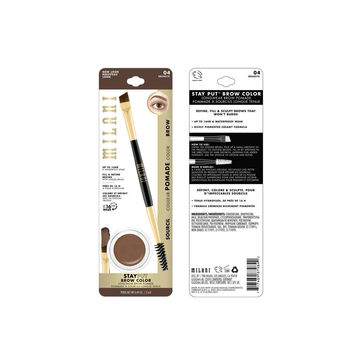 Milani Stay Put  Brow Color Brunette