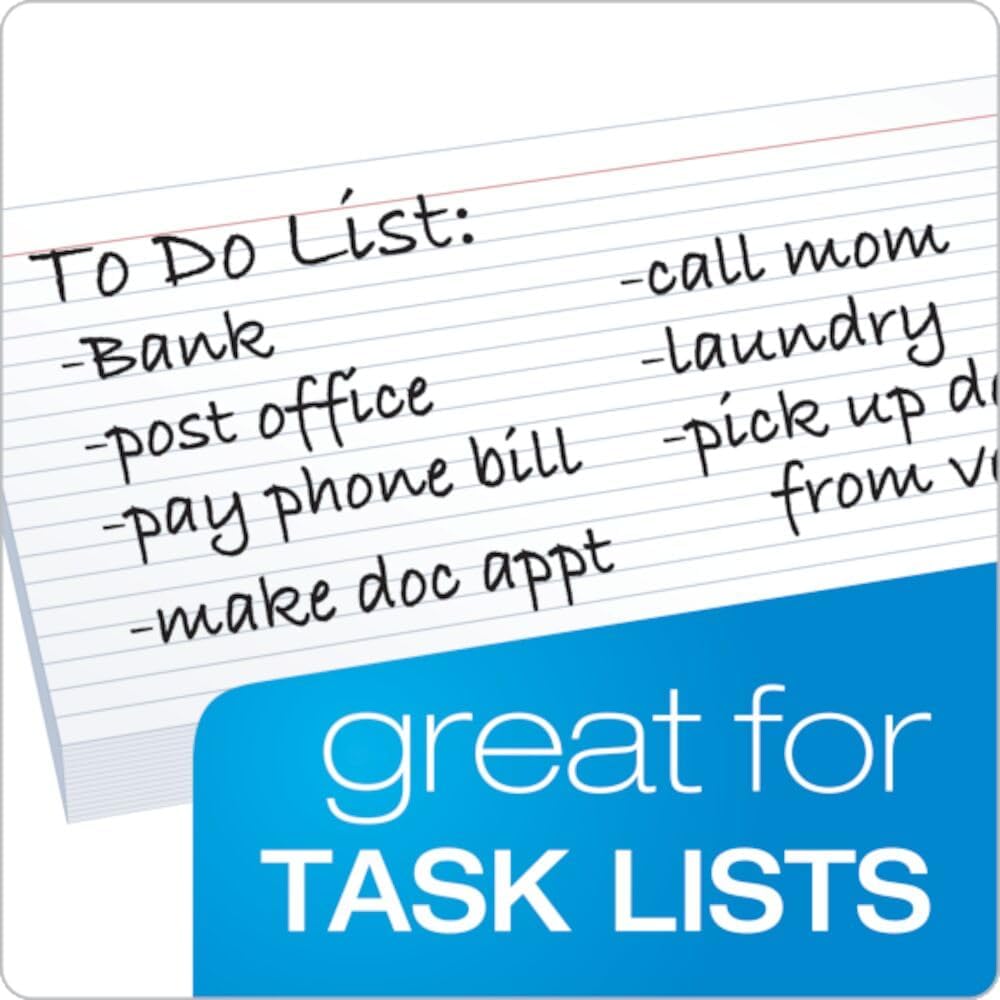 Oxford 5" x 8" Ruled Index Cards - White, 100 count-078787051041-LR-361040-10-LR eShop