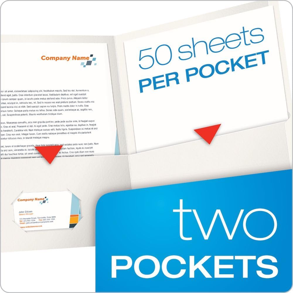 Oxford Embossed Leather Grain Twin-Pocket Folder - White, 25 count-078787575042-LR-325085-2-LR eShop