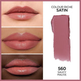 L'Oreal Paris Colour Riche Original Satin Lipstick for Moisturized Lips, Saucy Mauve, 0.13 oz.