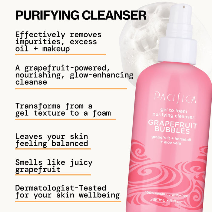 Pacifica Grapefruit Bubbles Gel to Foam Purifying Cleanser-687735306906-LR-358807-5-LR eShop