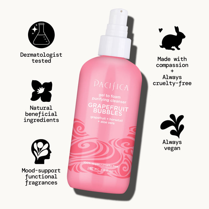 Pacifica Grapefruit Bubbles Gel to Foam Purifying Cleanser-687735306906-LR-358807-7-LR eShop