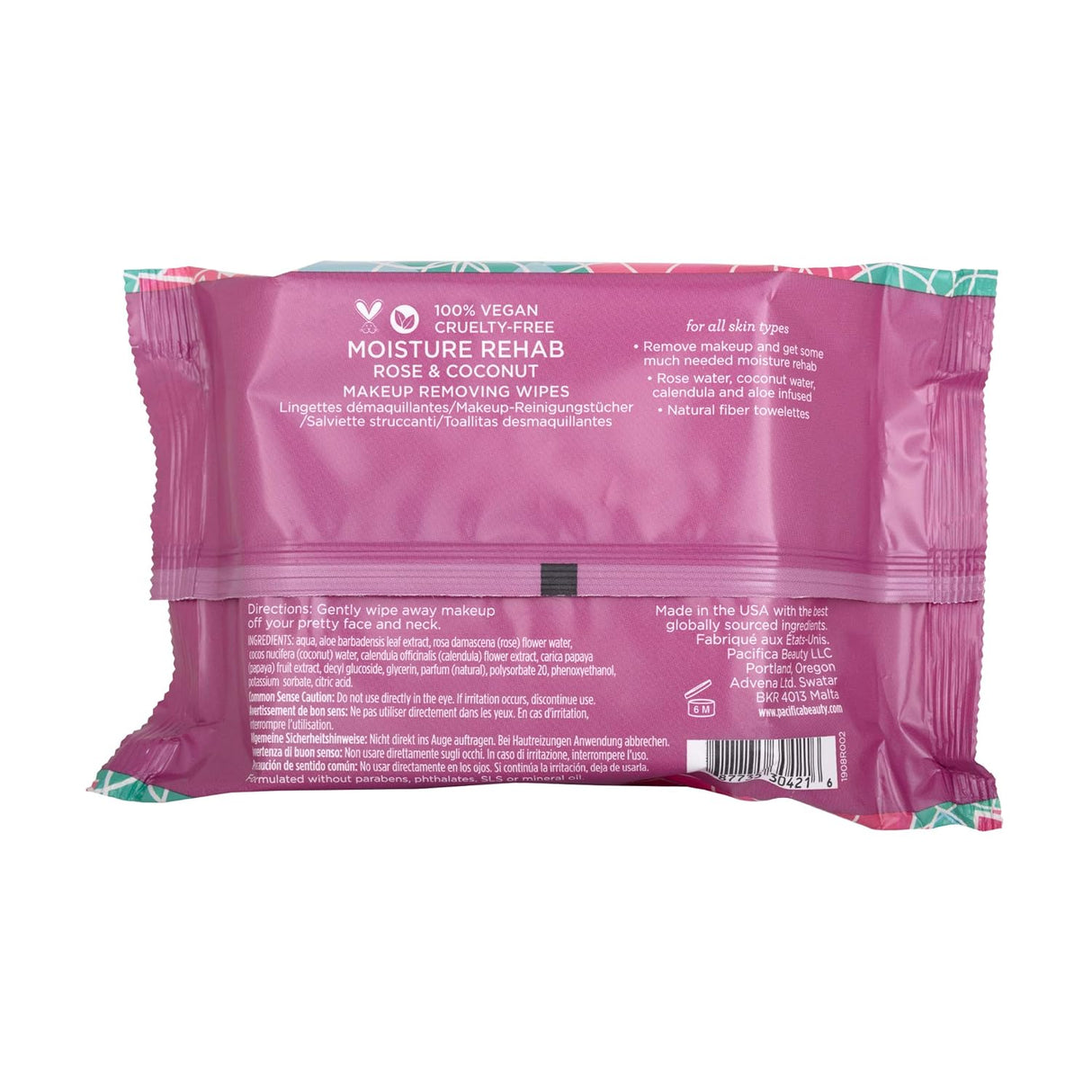 Pacifica Moisture Rehab Makeup Removing Wipes - Rose & Coconut-687735304216-LR-340409-4-LR eShop
