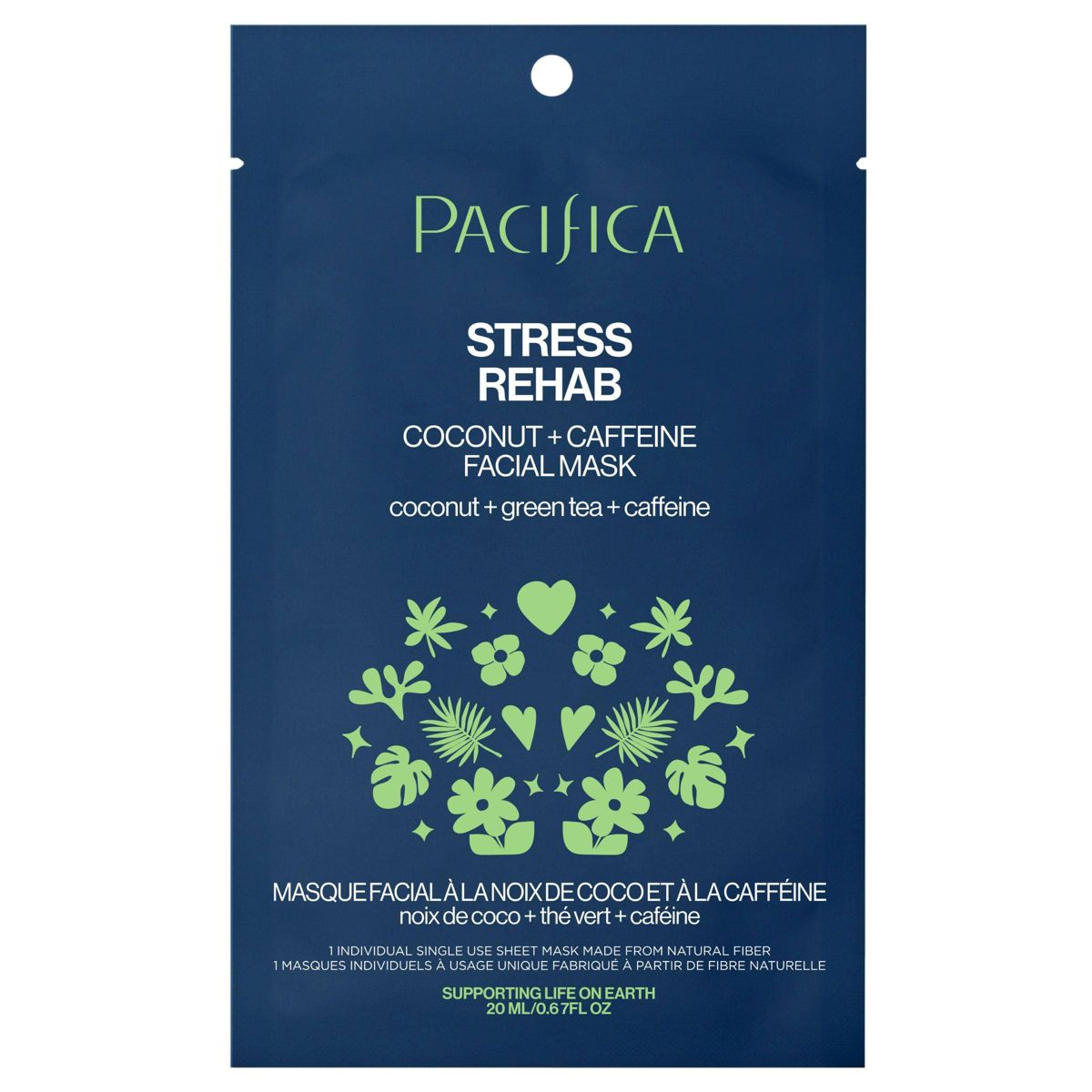 Pacifica Stress Rehab Coconut and Caffeine Face Mask, 0.67 oz-687735305145-LR-344643-1-LR eShop