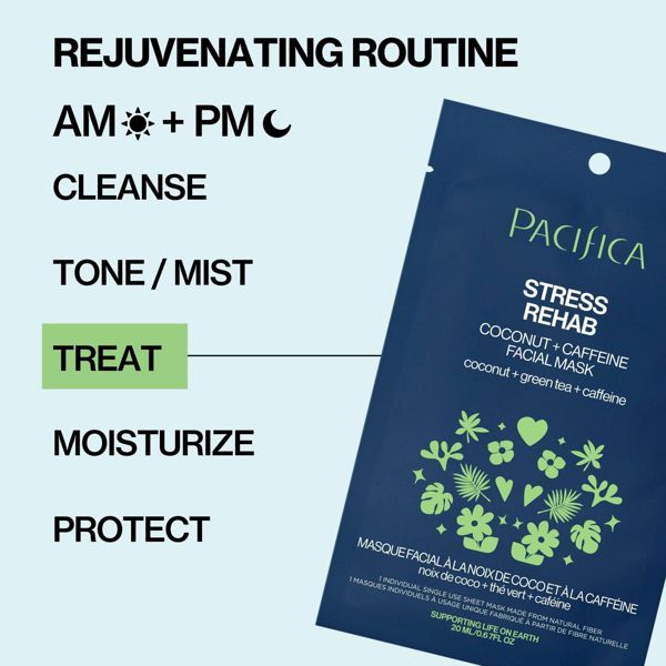 Pacifica Stress Rehab Coconut and Caffeine Face Mask, 0.67 oz-687735305145-LR-344643-4-LR eShop