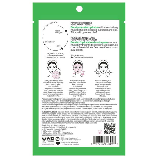 Pacifica Vegan Collagen Hydrate and Plump Facial Mask, 0.67 oz-687735306241-LR-360719-2-LR eShop