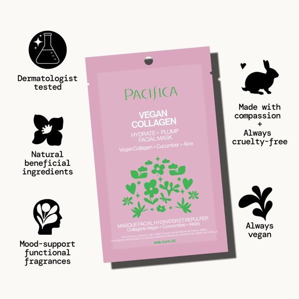 Pacifica Vegan Collagen Hydrate and Plump Facial Mask, 0.67 oz-687735306241-LR-360719-7-LR eShop