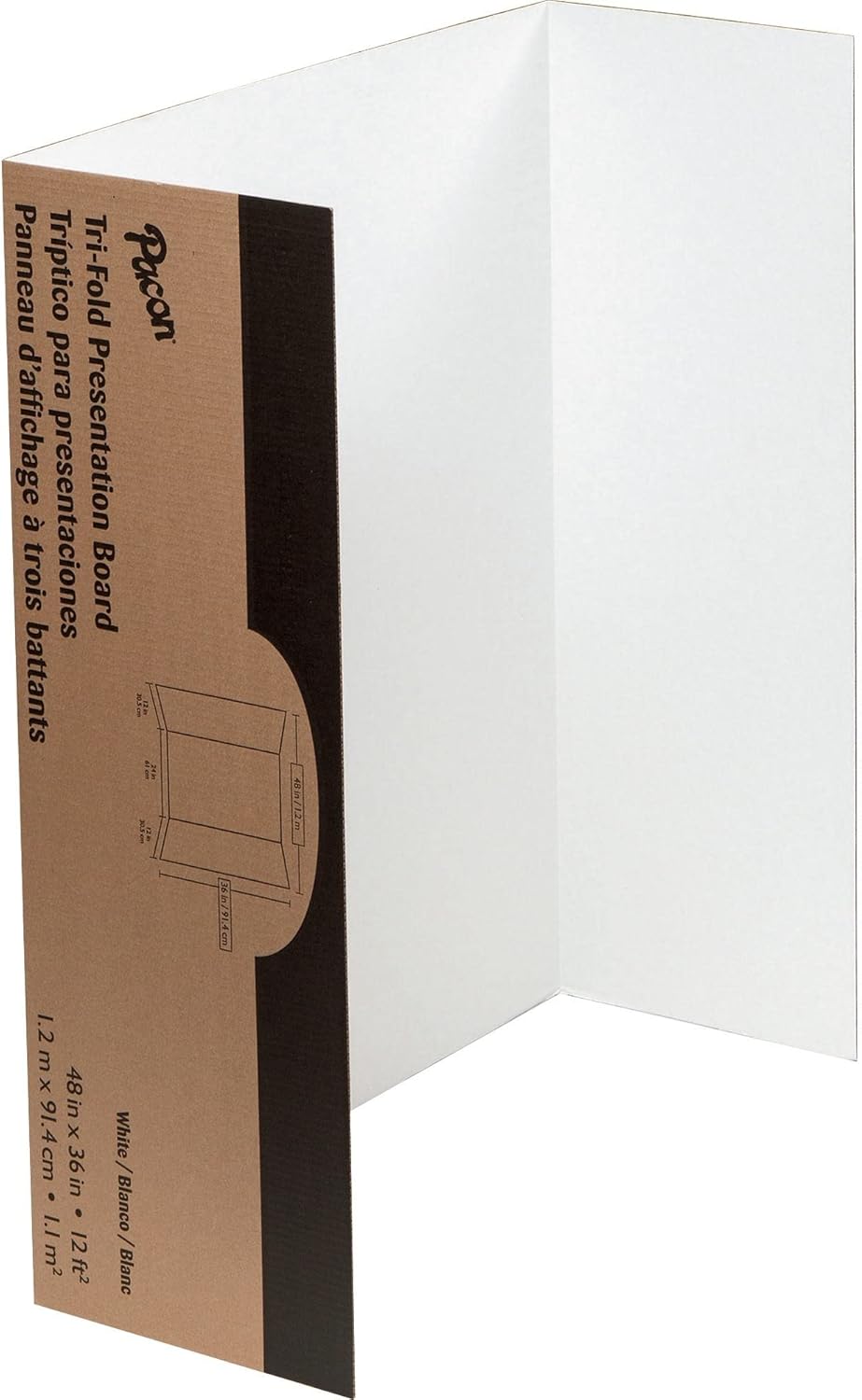 Pacon Tri-Fold Presentation Board - White, 40"X28"-045173037743-LR-322774-2-LR eShop