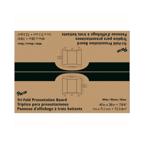 Pacon Tri-Fold Presentation Board - White, 40"X28"-045173037743-LR-322774-3-LR eShop