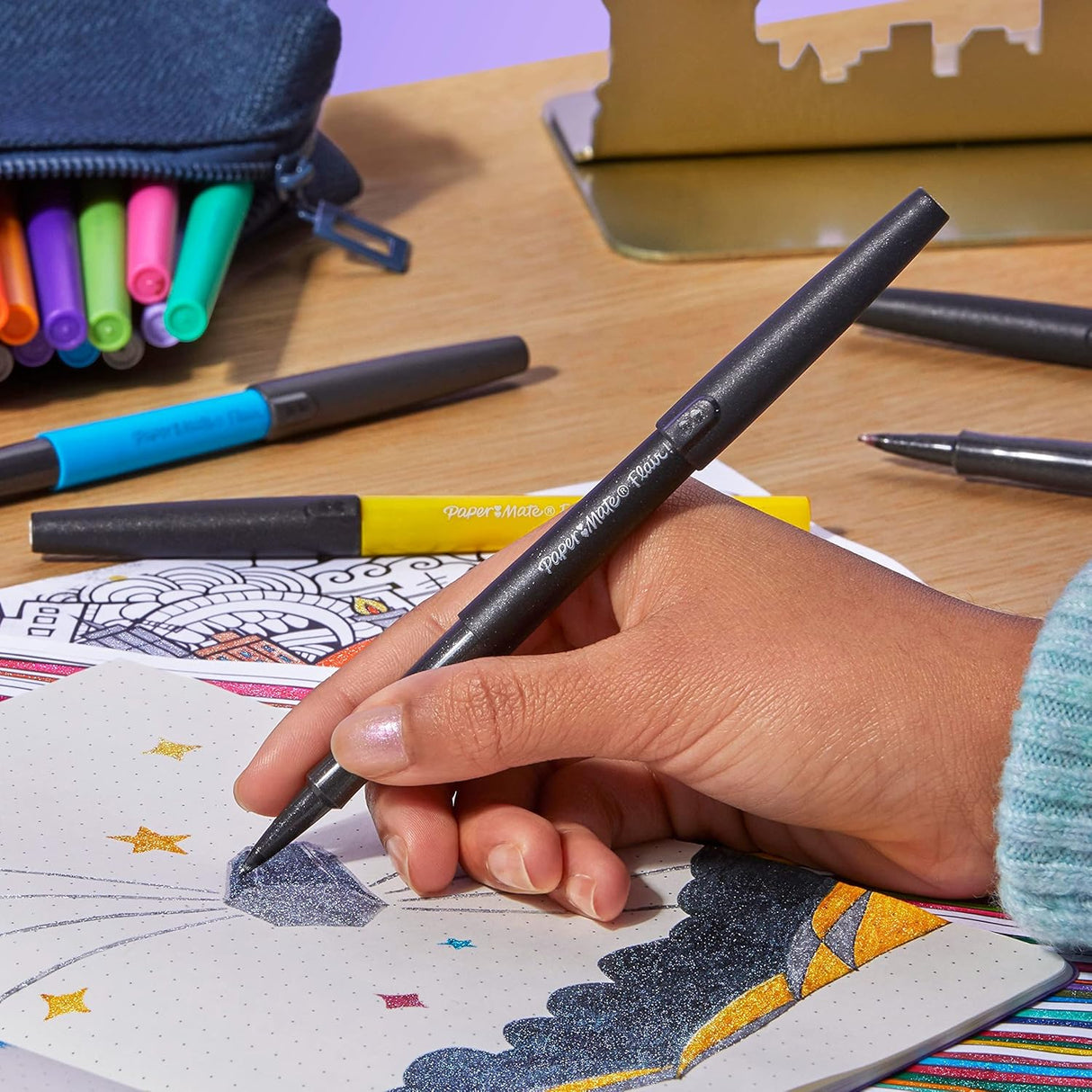 Paper Mate Flair Felt Medium Tip Set - Metallic City Lights, 4 count-071641190467-LR-354808-6-LR eShop