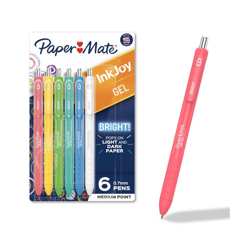 Paper Mate Inkjoy Gel Bright! Medium Point Pens, 6 count-716412104938-LR-359434-1-LR eShop