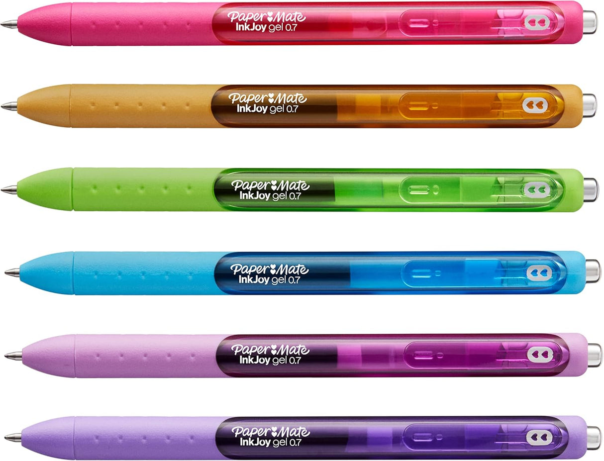 Paper Mate Inkjoy Gel Medium Point Pens - Assorted Pastels, 6 count-716411936424-LR-359432-2-LR eShop