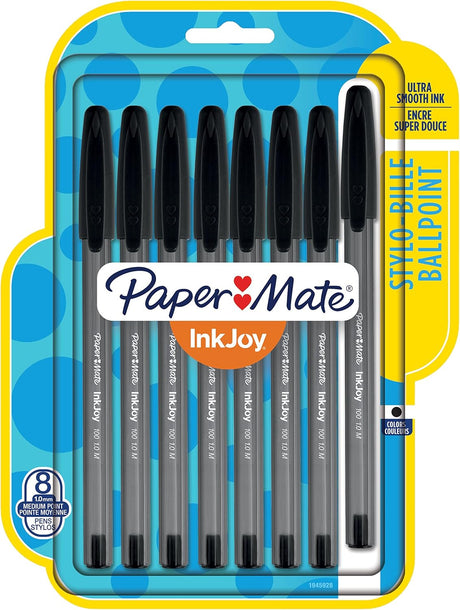 Paper Mate InkJoy Medium Point Ballpoint Pens - Black, 8 count-071641103979-LR-303603-1-LR eShop