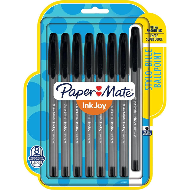 Paper Mate InkJoy Medium Point Ballpoint Pens - Black, 8 count-071641103979-LR-303603-1-LR eShop