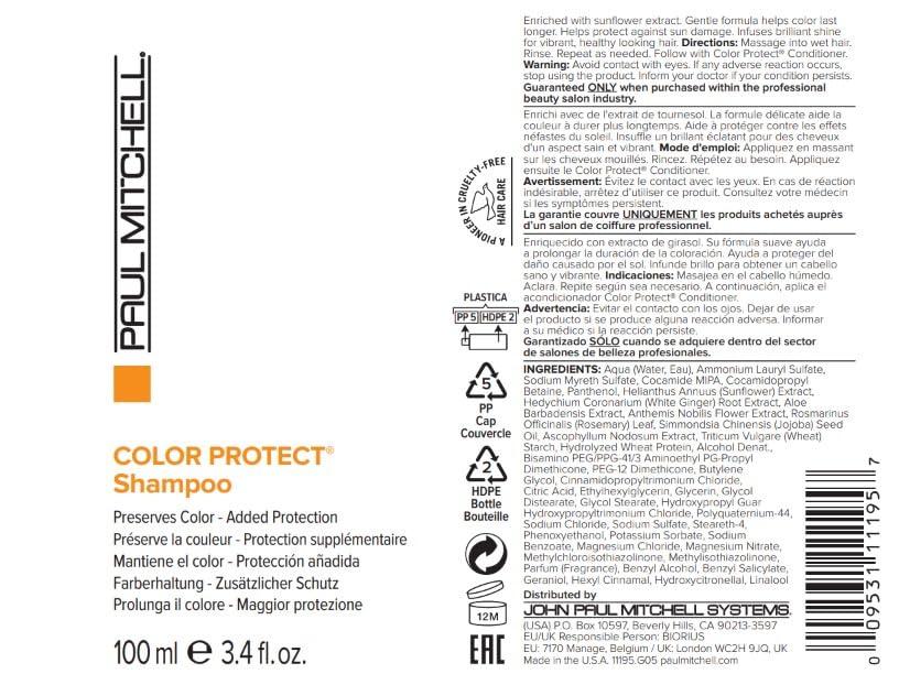 Paul Mitchell Color Care Color Protect Daily Shampoo, 3.4 oz-009531111957-LR-358705-7-LR eShop