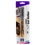 Pentel Arts Gel Roller for Fabric, Bold Lines - Permanent Black Ink, 2 count-072512241950-LR-302998-8-LR eShop