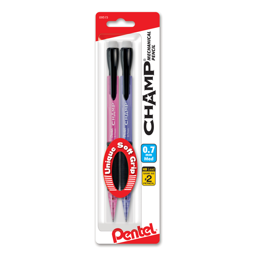 Pentel CHAMP Mechanical Pencil - Assorted Barrels, 2 count-072512095157-LR-130846-2-LR eShop