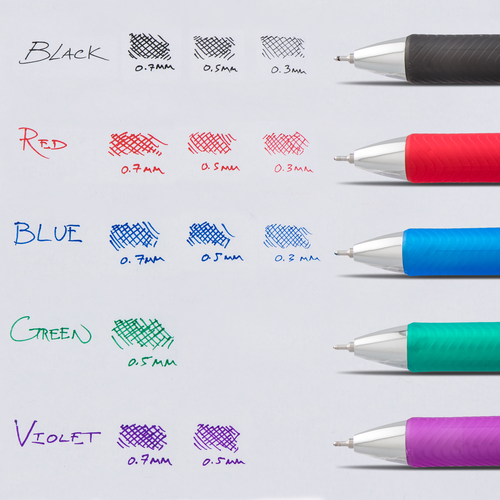 Pentel EnerGel Deluxe RTX Retractable Liquid Gel Pen, Fine Line - Black Ink, 2 count-072512234075-LR-324429-6-LR eShop