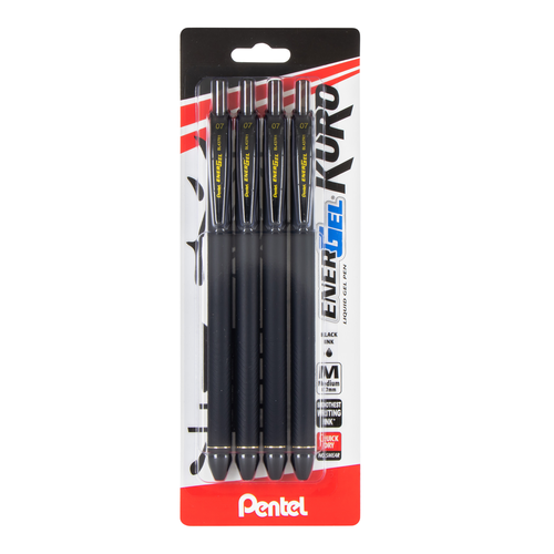 Pentel EnerGel Kuro Liquid Gel Pen, Medium line - Black Ink, 4 count-072512282281-LR-341039-1-LR eShop