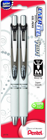 Pentel EnerGel Pearl Retractable Liquid Gel Pen, Medium Line - Black Ink, 2 count-072512251584-LR-315855-1-LR eShop