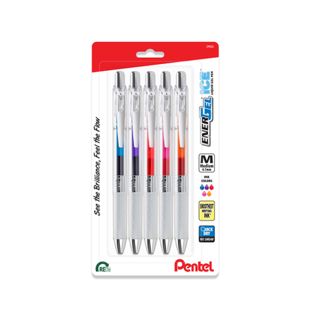 Pentel EnerGel RTX Liquid Gel Pen, Medium Line, Assorted Ink, 5 count-072512290552-LR-358293-1-LR eShop