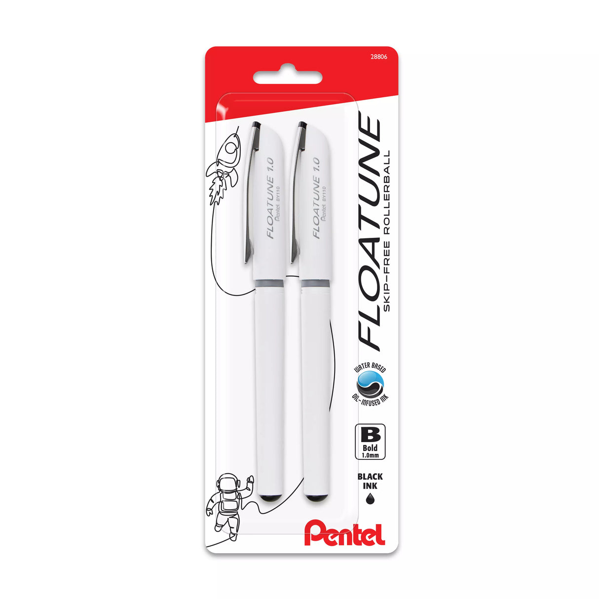 Pentel Floatune Skip-Free 2 + 1 Free Rollerball Black Ink Pen-072512289884-LR-358292-2-LR eShop
