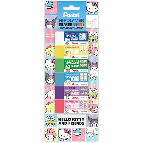 Pentel Hi-Polymer Block Eraser Colors - Limited Edition Hello Kitty and Friends, 6 count-072512293522-LR-365258-1-LR eShop