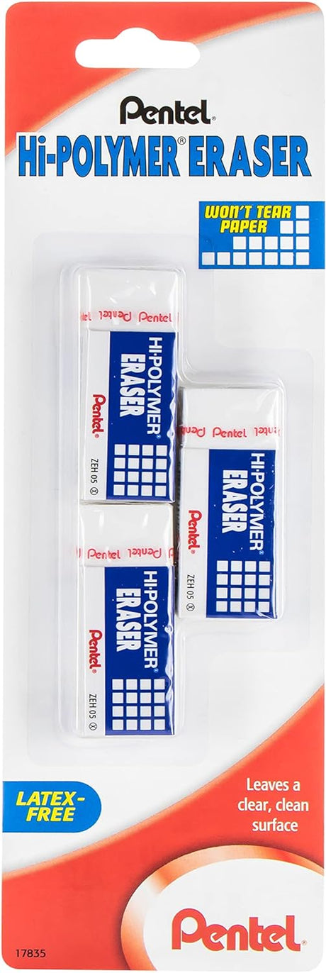 Pentel Hi-Polymer Large Block Eraser - White, 3 Pack-072512178386-LR-250579-1-LR eShop