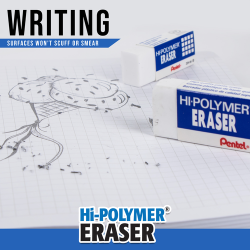 Pentel Hi-Polymer Large Block Eraser - White, 3 Pack-072512178386-LR-250579-5-LR eShop