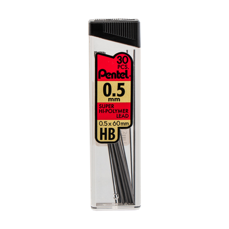Pentel Super Hi-Polymer Lead Refill - HB Fine 0.5 mm, 30 count-072512701515-LR-105509-2-LR eShop